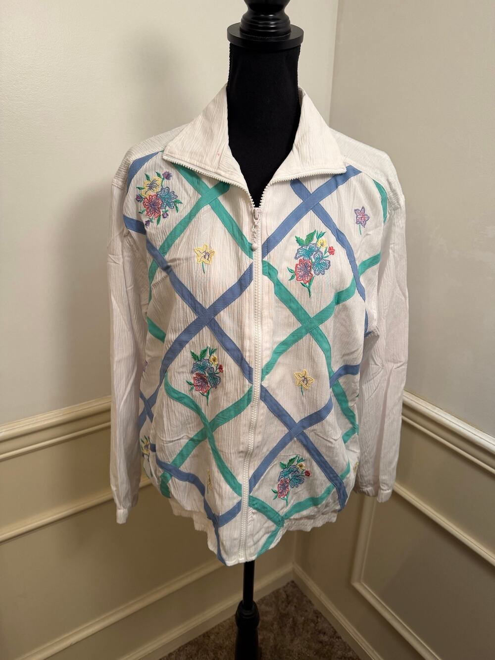 Vintage 1990s Alfred Dunner "Adeline" Embroidered Jacket Grannycore Cottagecore